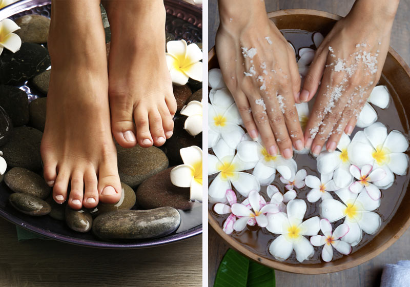 pedicure and manicure with sap