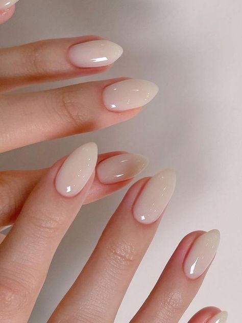 Gel nail extensions with one gel color