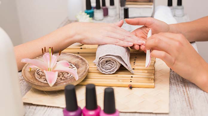 Pedicure with manicure for hands and feet