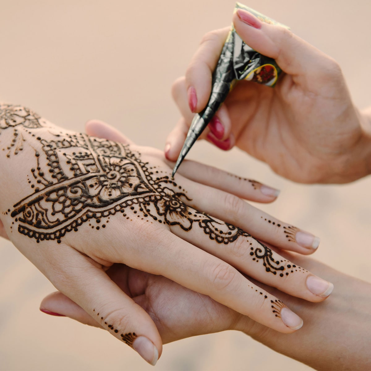 Henna hand and palm