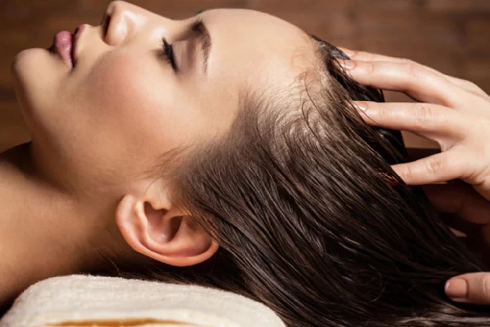 Head massage for the scalp to stimulate blood circulation