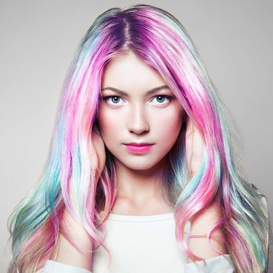 Hair dye with highlights