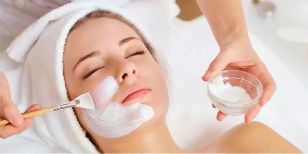Medical facial with head massage