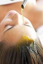 Oil bath for hair with blow dry